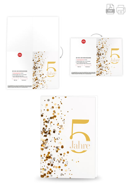 5 Jahre - Konfetti Gold
