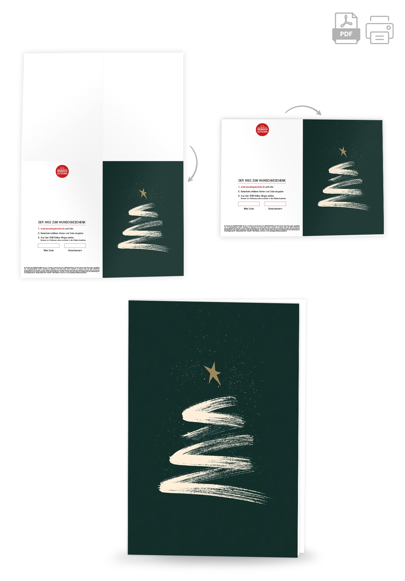 Weihnachtsbaum - Dunkelgrün Minimalistisch