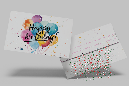 Konfetti Geschenkumschlag - Happy Birthday
