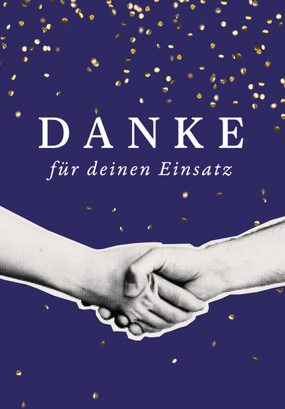 Danke für deinen Einsatz - Handschlag Blau
