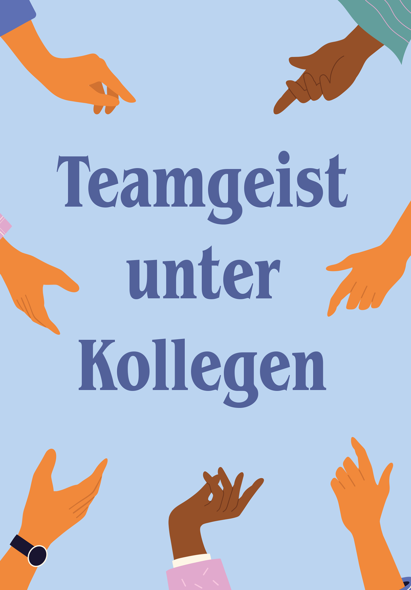 Teamgeist unter Kollegen - Hände