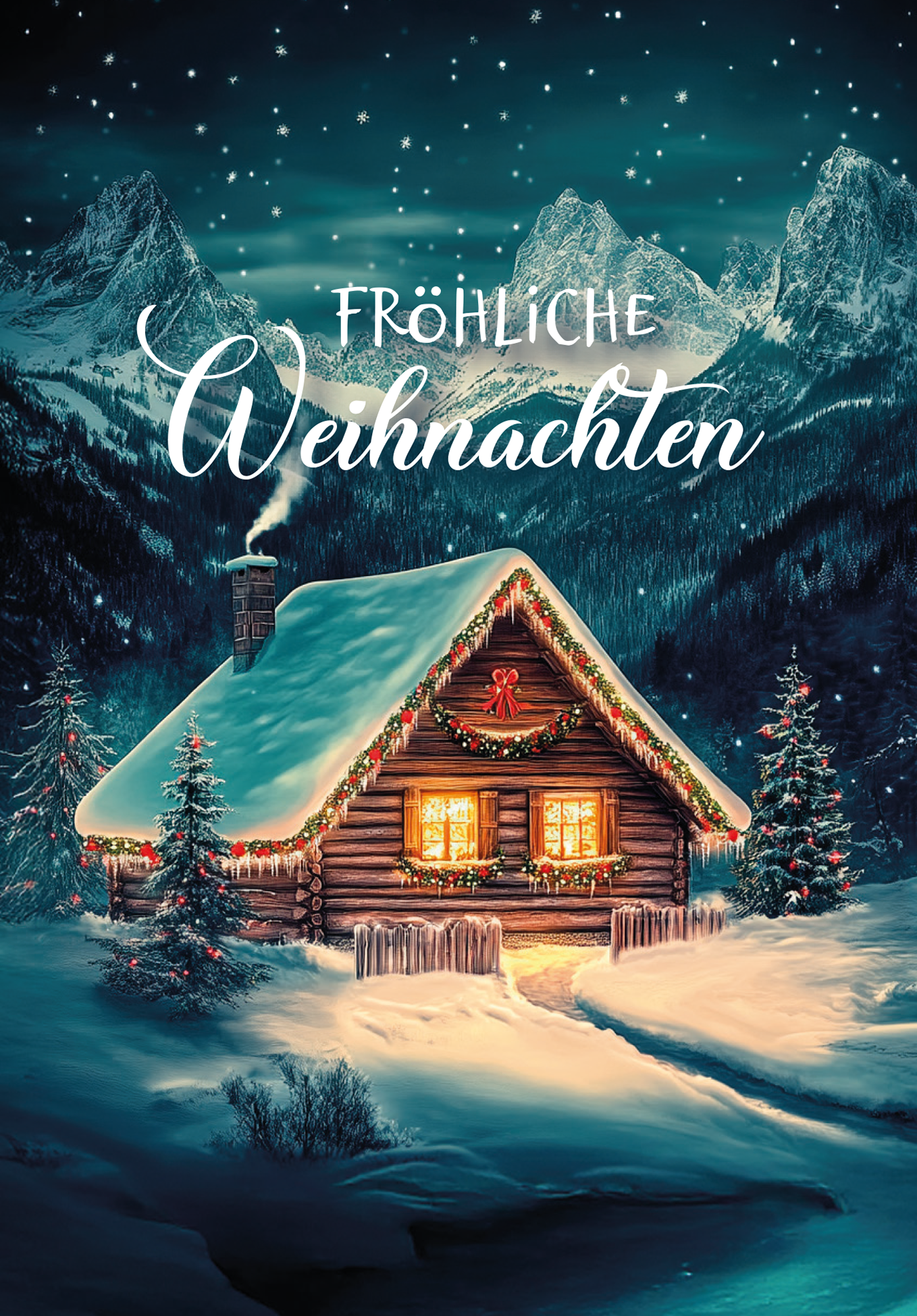 Fröhliche Weihnachten - Berghütte