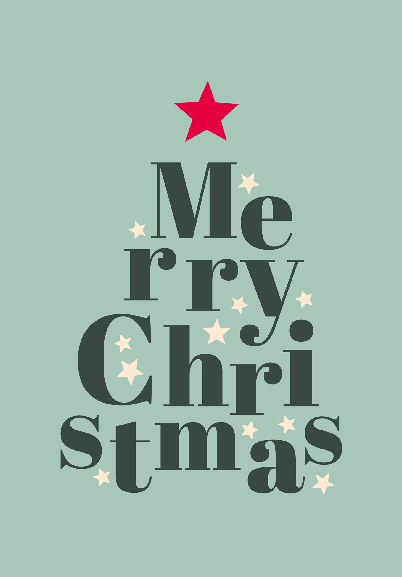 Merry Christmas - Buchstaben Tannenbaum