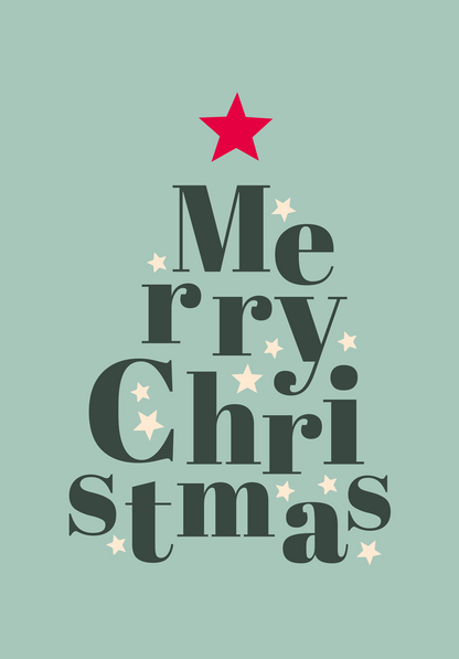 Merry Christmas - Buchstaben Tannenbaum