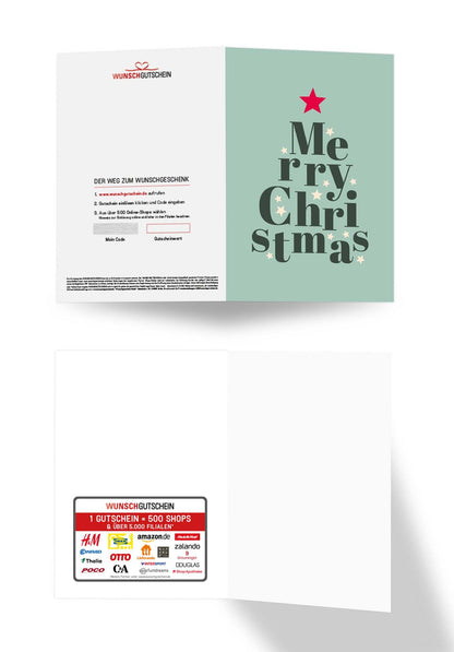 Merry Christmas - Buchstaben Tannenbaum