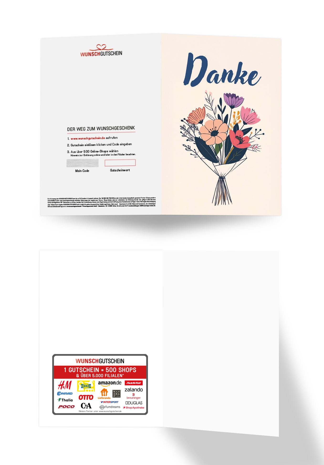 Danke - Blumenstrauß Beige