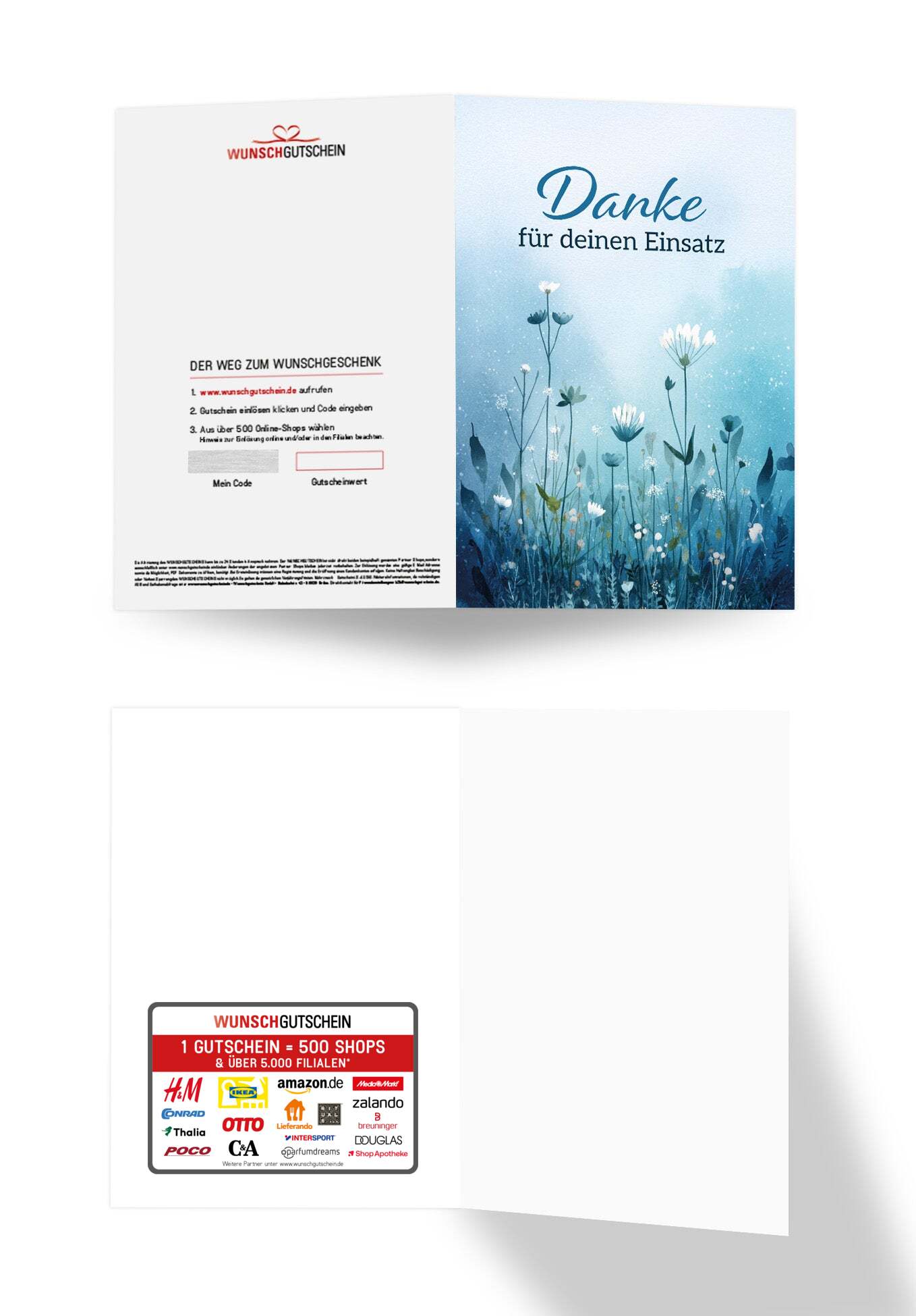 Danke für deinen Einsatz - Blumen Blau PDF