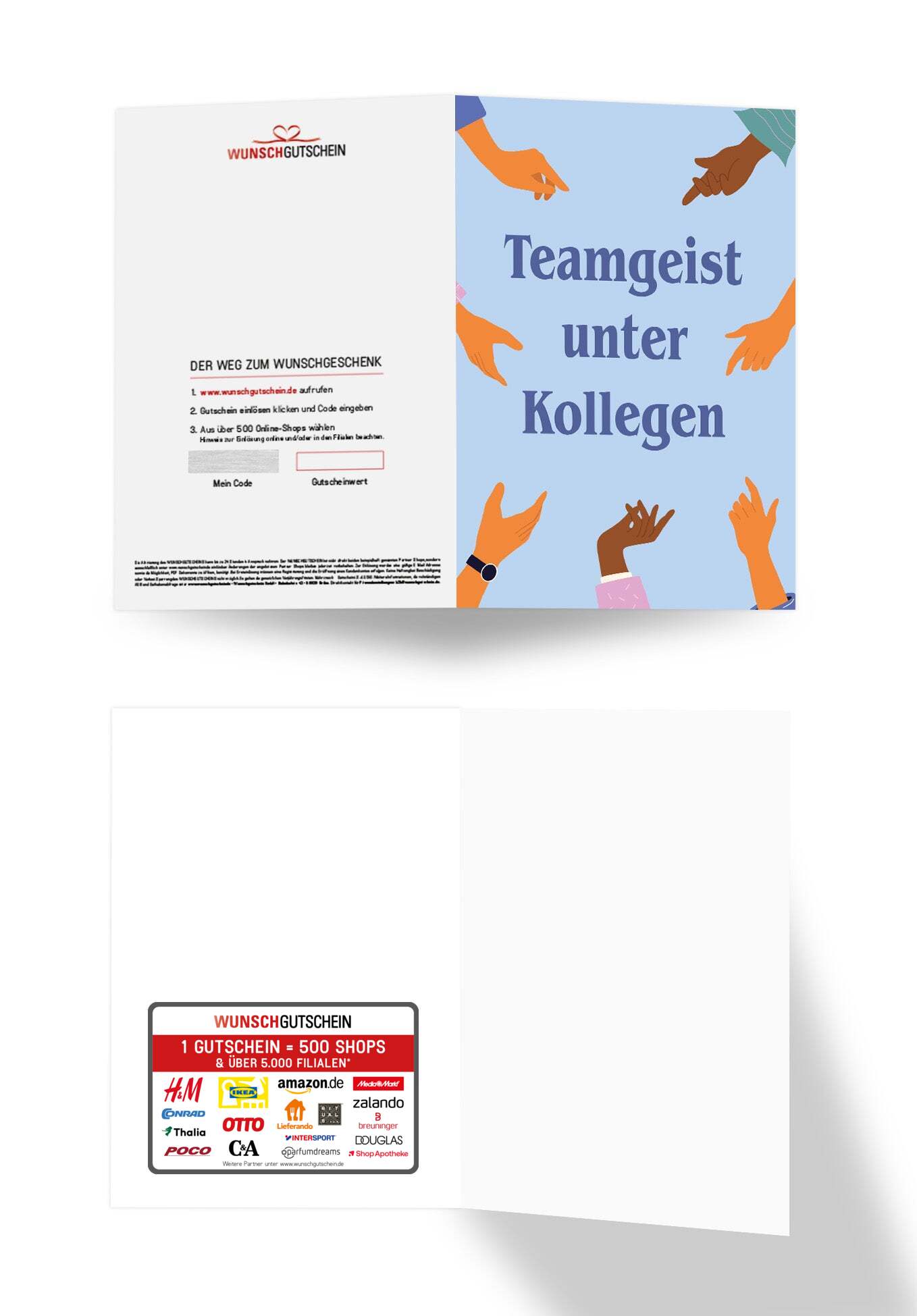 Teamgeist unter Kollegen - Hände