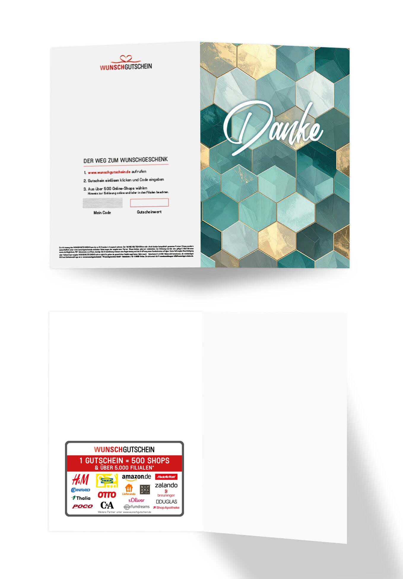 Danke - Muster Grün Gold