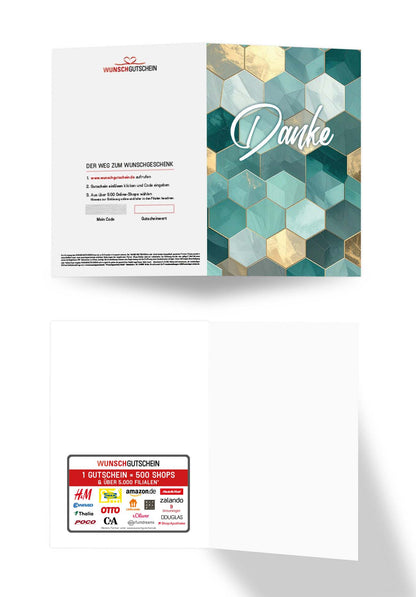 Danke - Muster Grün Gold