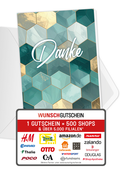 Danke - Muster Grün Gold PDF