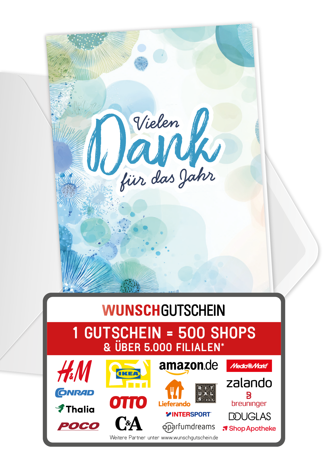 Vielen Dank für das Jahr - Elemente Blau Grün