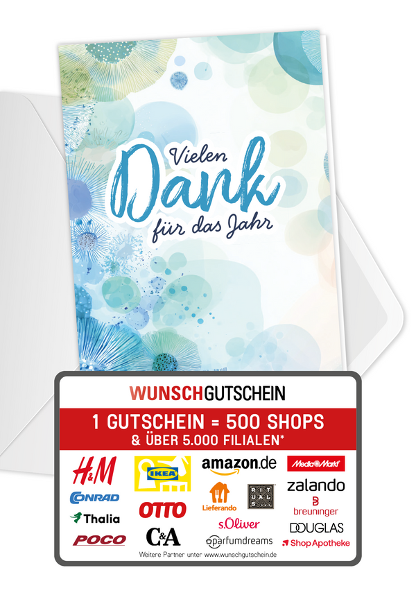 Vielen Dank für das Jahr - Elemente Blau Grün