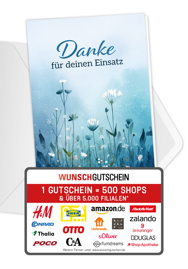 Danke für deinen Einsatz - Blumen Blau