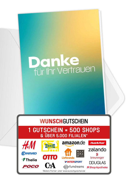Danke Vertrauen - Türkis Gelb
