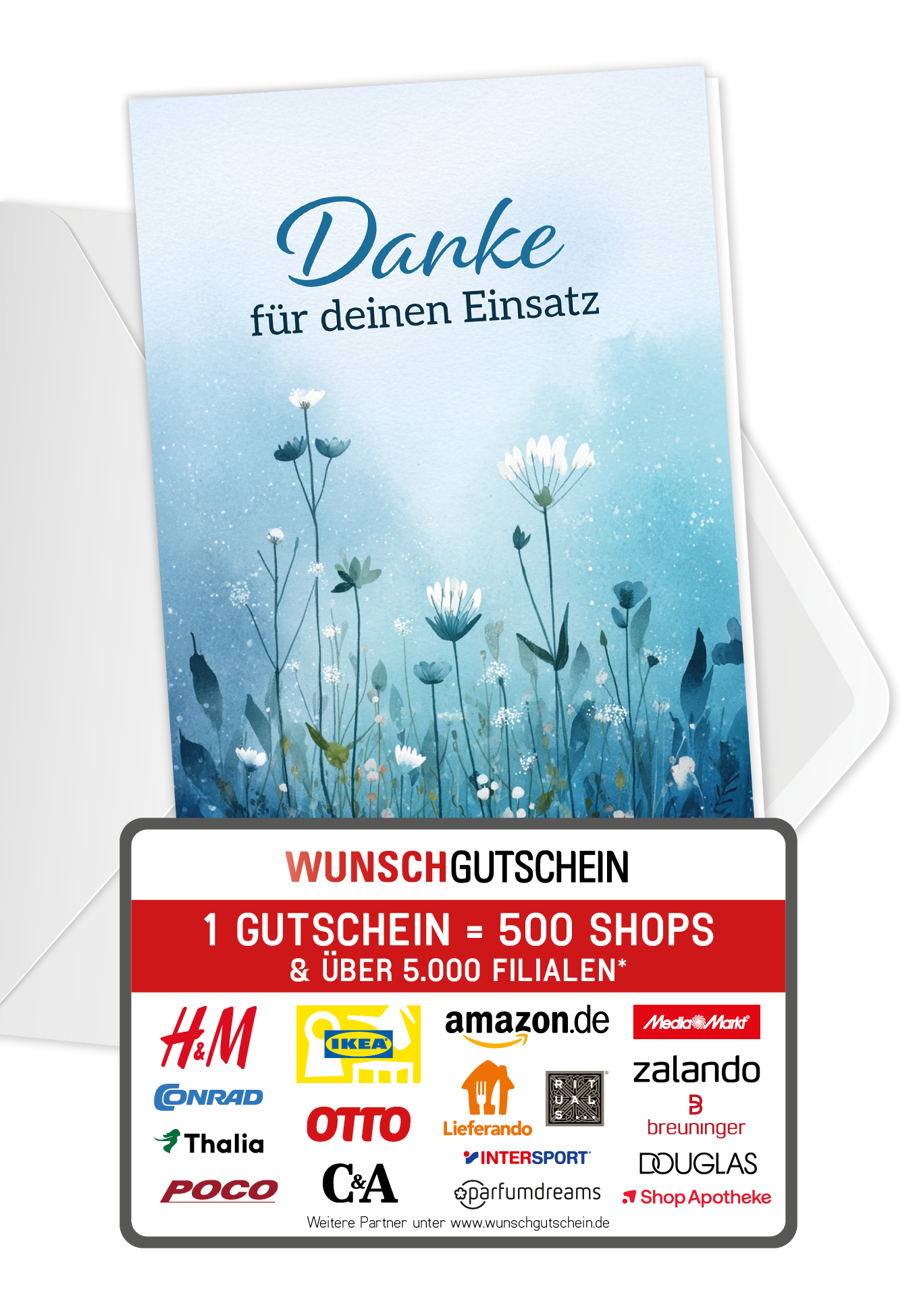 Danke für deinen Einsatz - Blumen Blau PDF