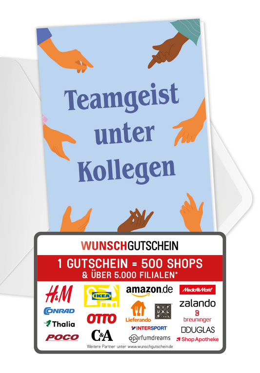 Teamgeist unter Kollegen - Hände