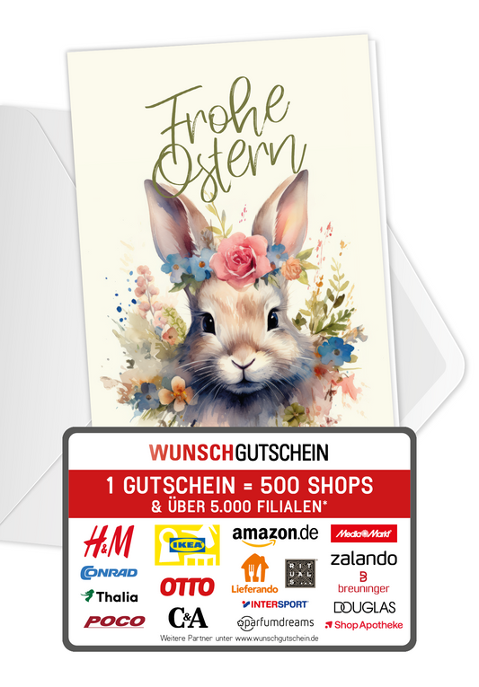 Frohe Ostern - Hase Blumen