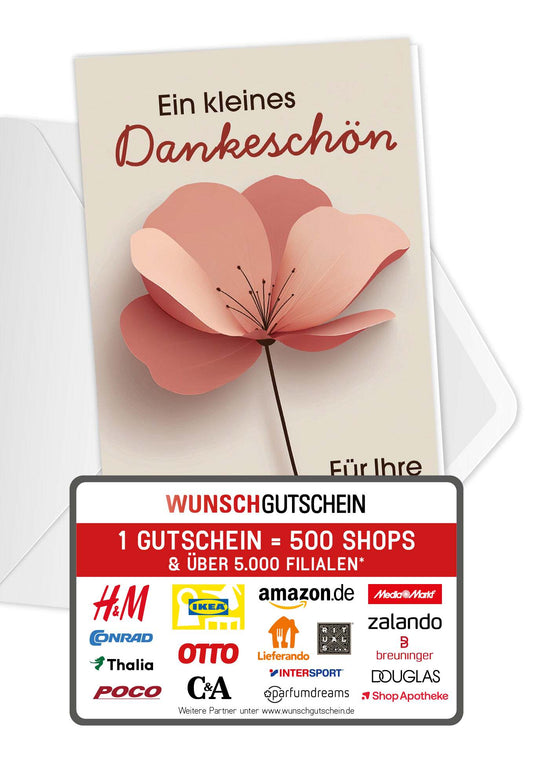 Dankeschön für Ihre Treue - Blume Beige