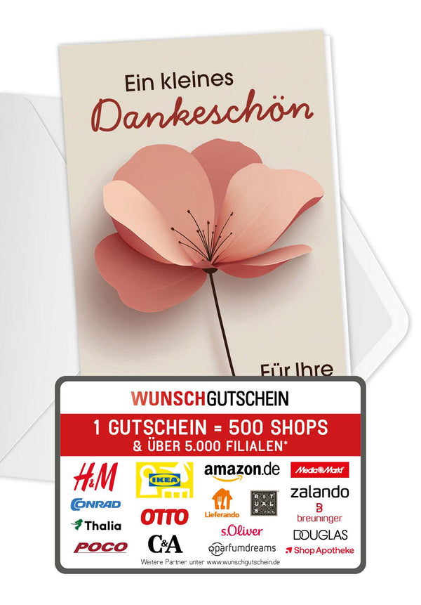 Dankeschön für Ihre Treue - Blume Beige