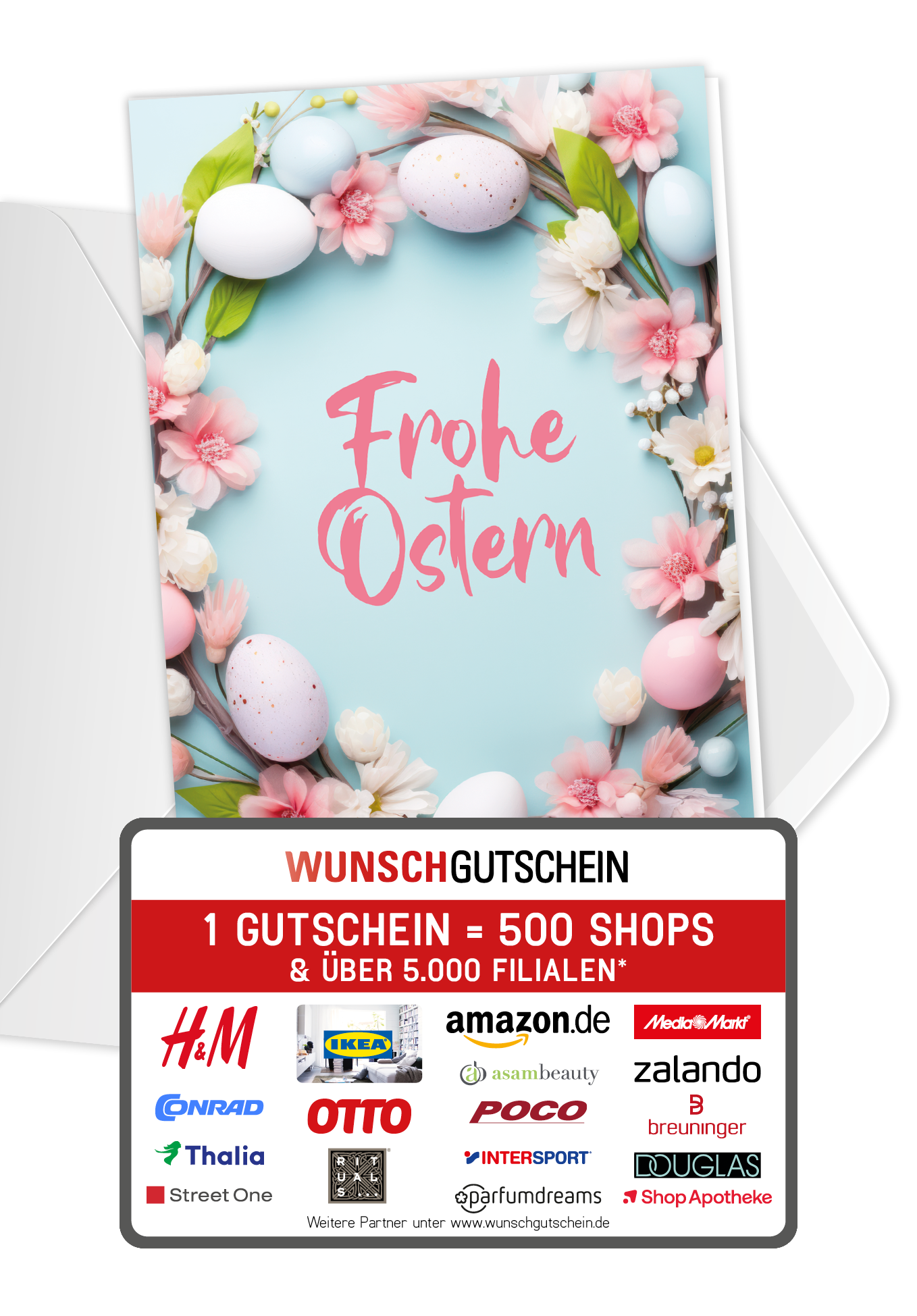 Frohe Ostern - Blumenkranz (Gutscheinwert)