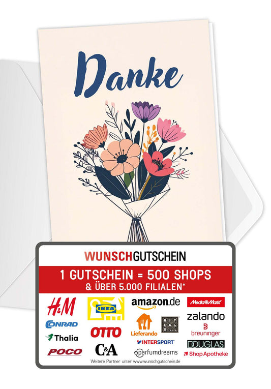 Danke - Blumenstrauß Beige