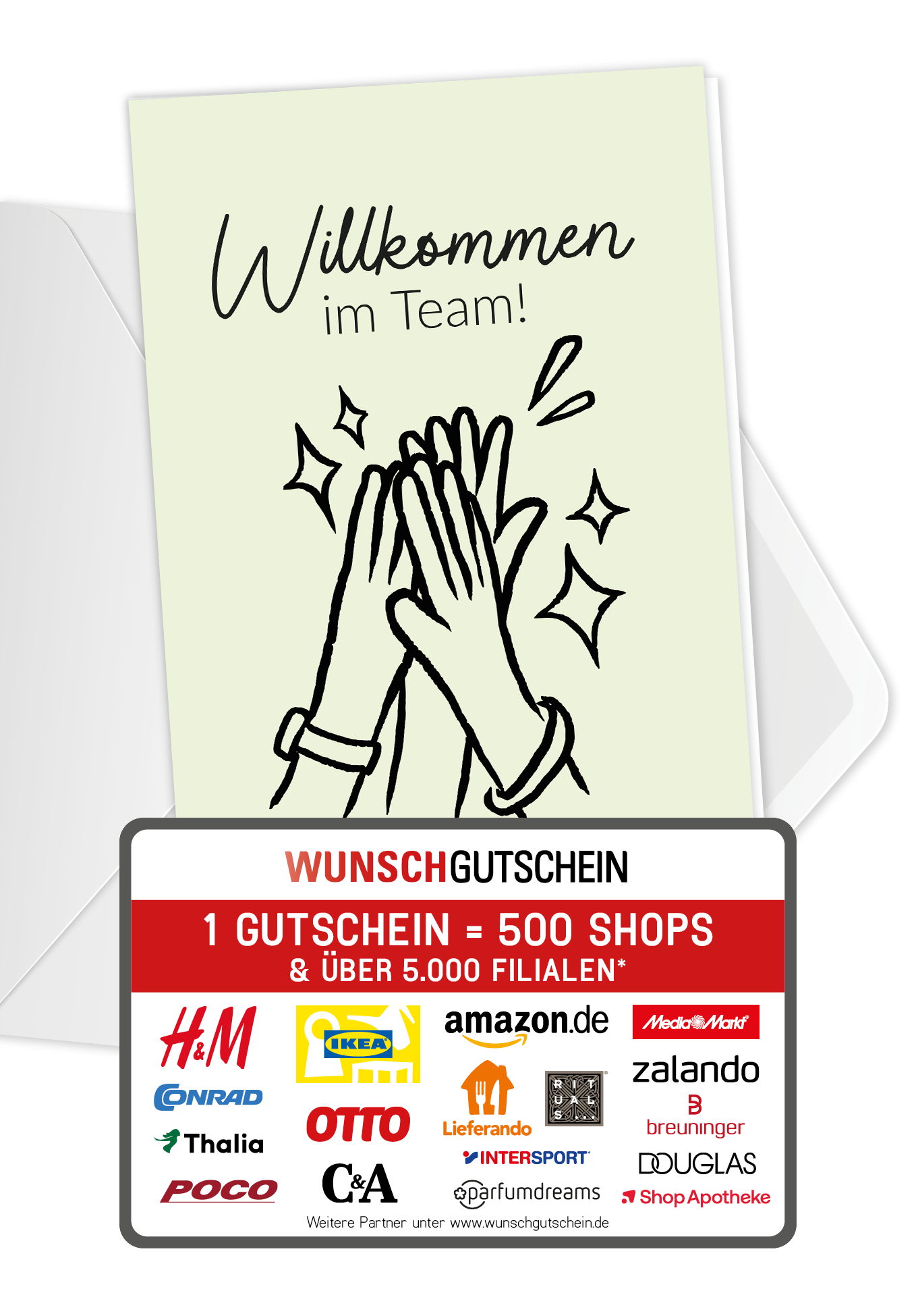 Willkommen im Team - High five