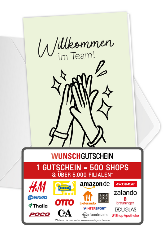 Willkommen im Team - High five