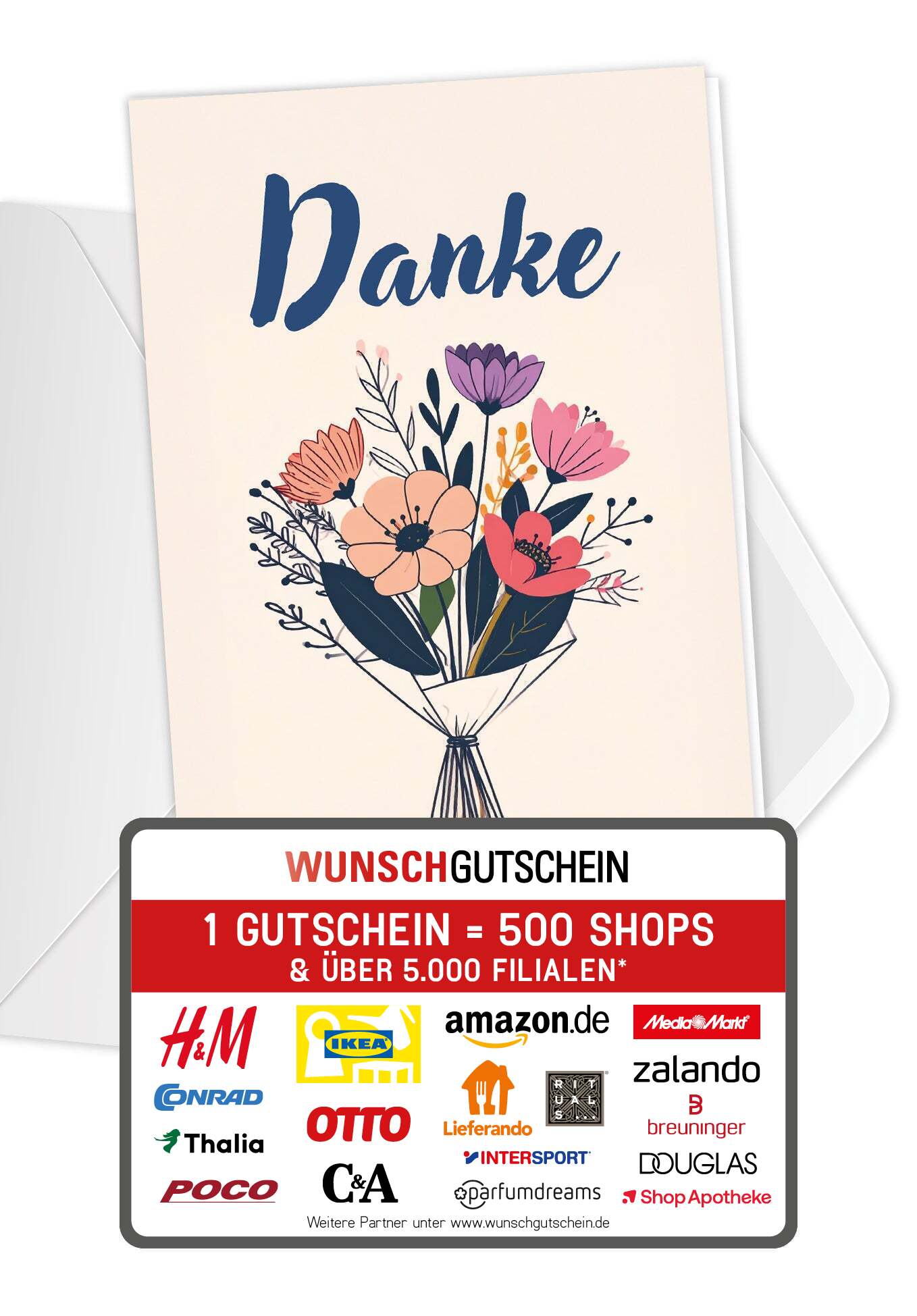 Danke - Blumenstrauß Beige