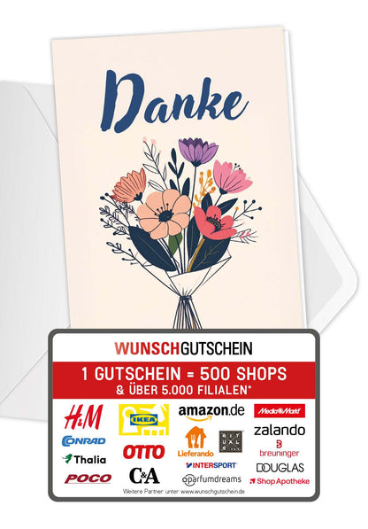 Danke - Blumenstrauß Beige