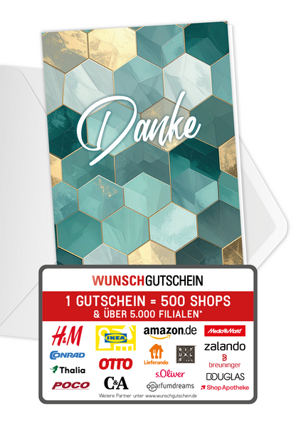 Danke - Muster Grün Gold