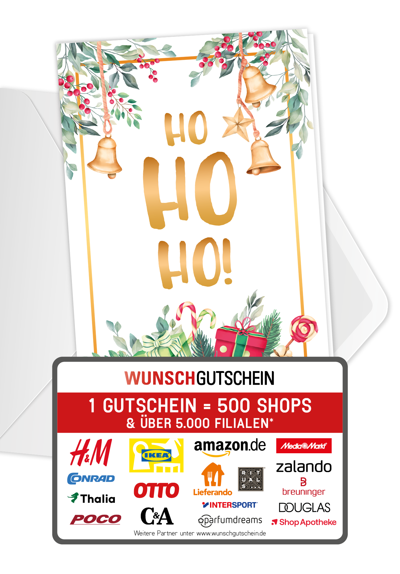 Ho Ho Ho - Zweige Aquarell