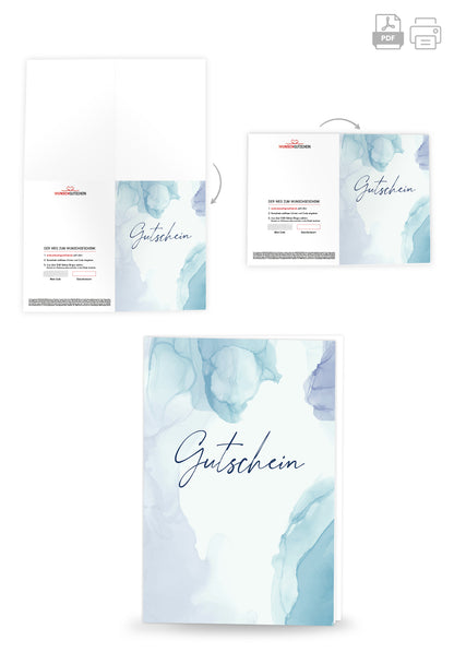 Gutschein - Aquarell Blau