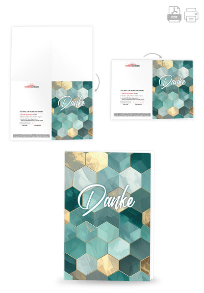 Danke - Muster Grün Gold PDF