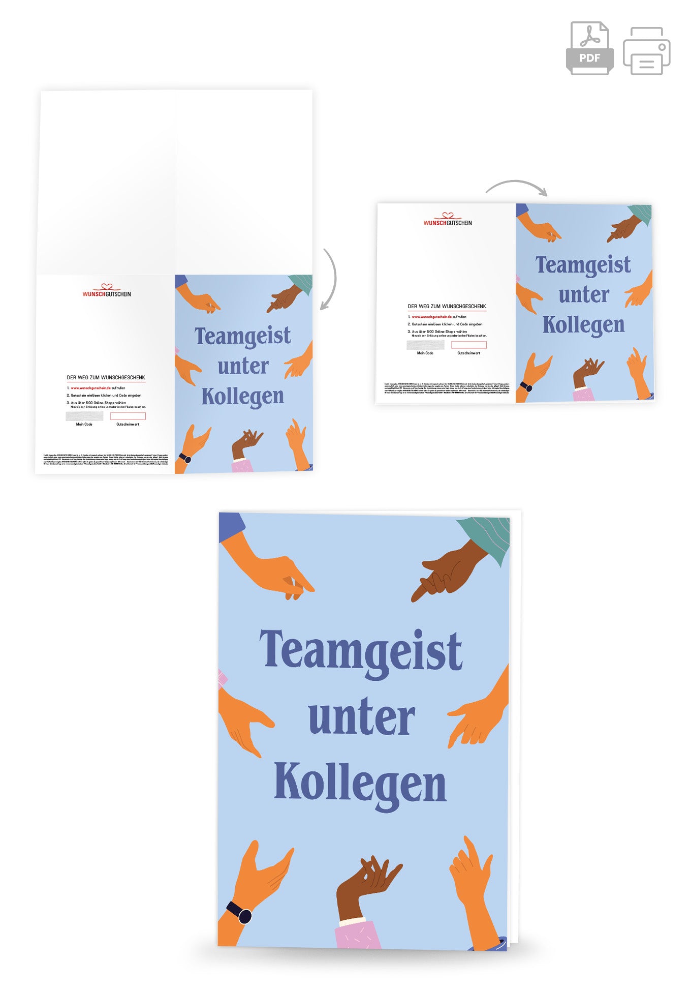 Teamgeist unter Kollegen - Hände