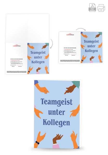 Teamgeist unter Kollegen - Hände