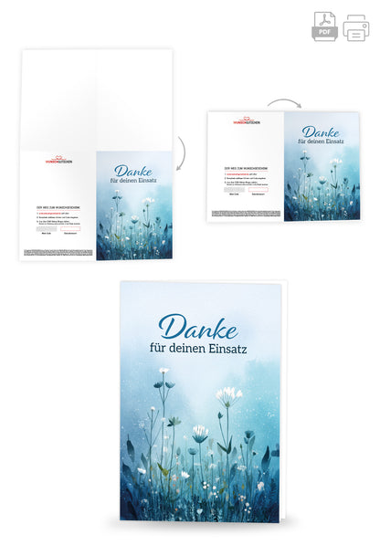 Danke für deinen Einsatz - Blumen Blau PDF
