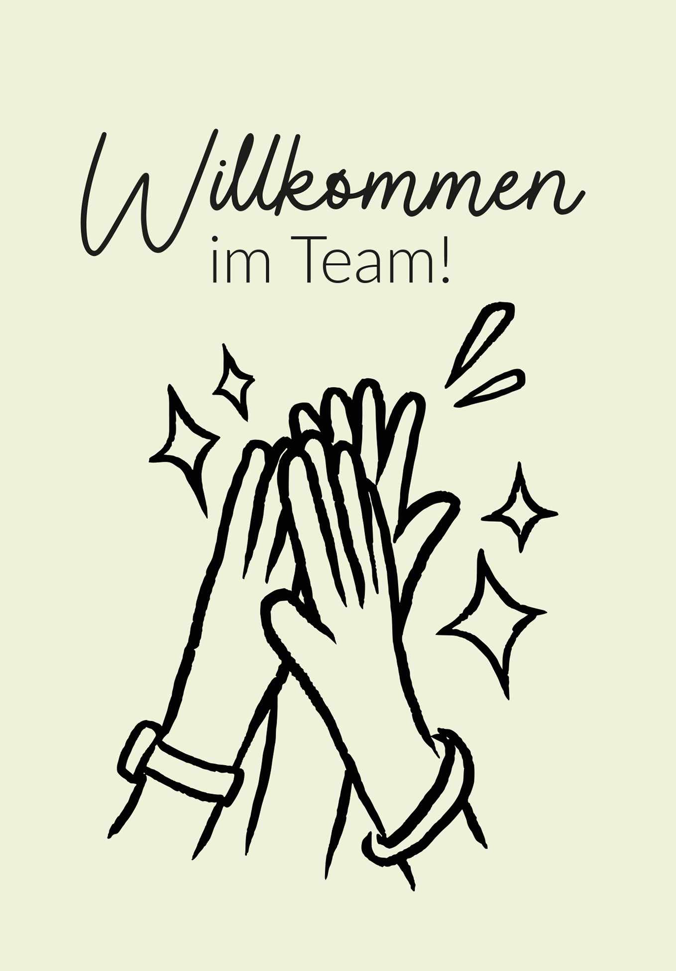 Willkommen im Team - High five