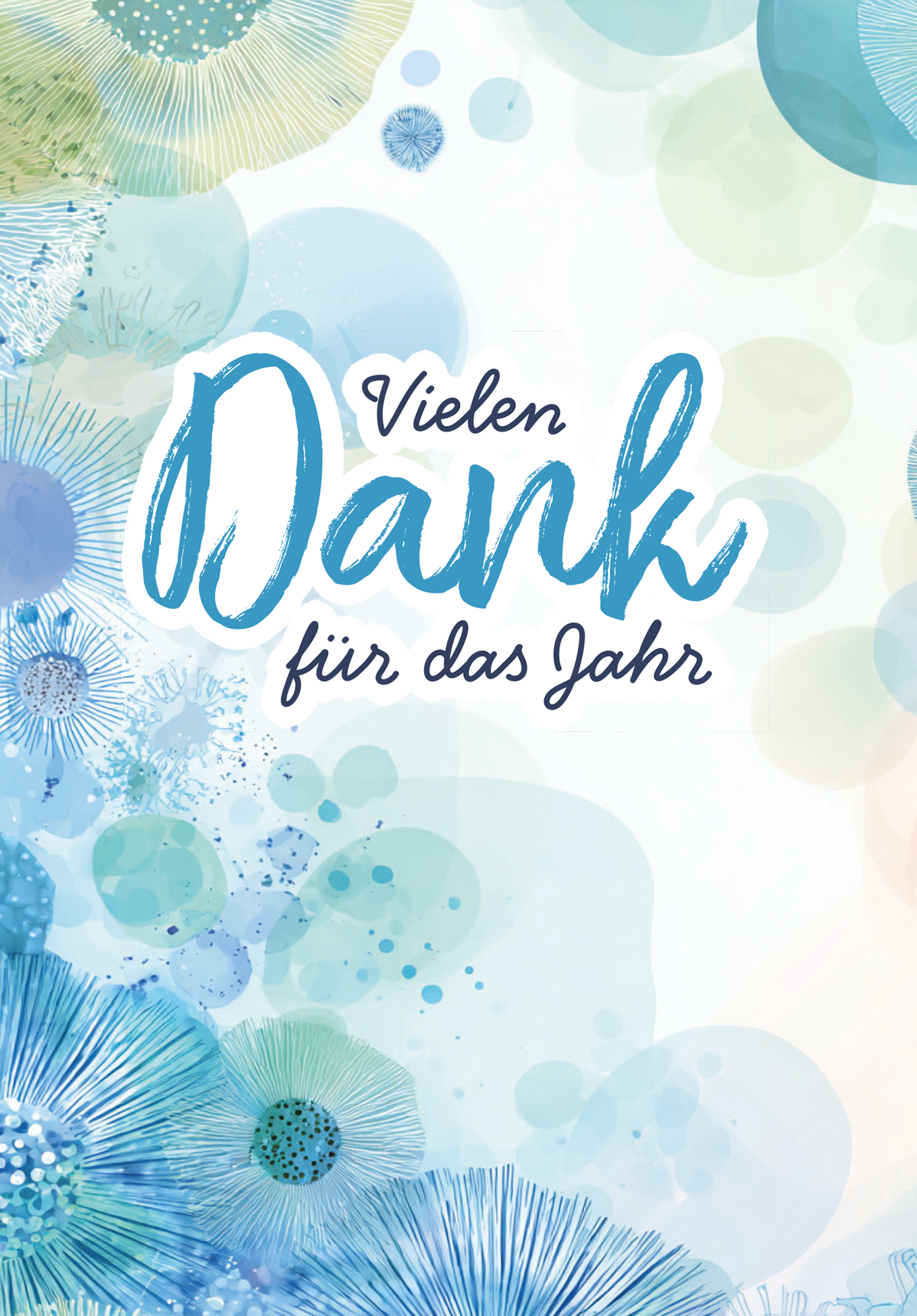Vielen Dank für das Jahr - Elemente Blau Grün PDF