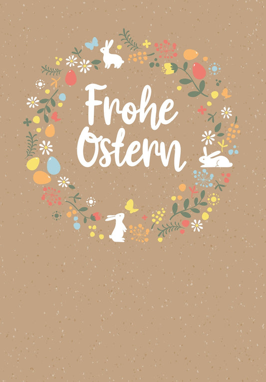 Frohe Ostern - Kranz Beige