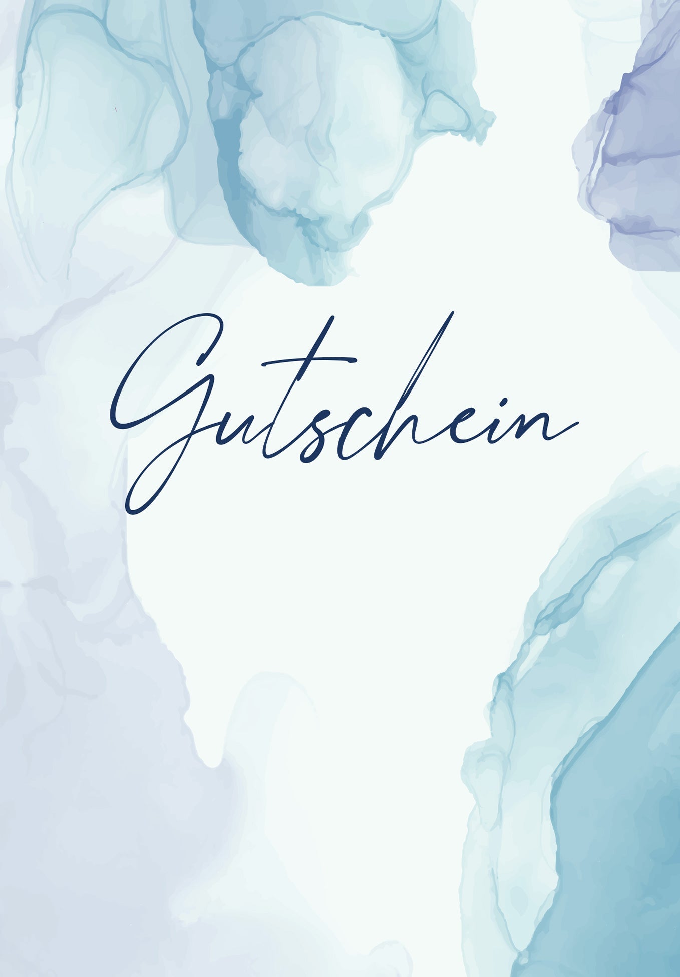Gutschein - Aquarell Blau Wunschgutschein