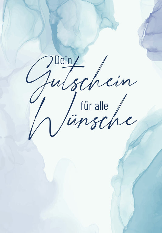 Für alle Wünsche - Aquarell Blau