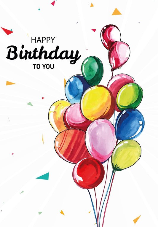 Happy Birthday - Bunte Ballons Mitarbeitergutschein