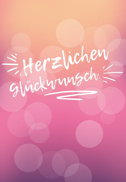 Herzlichen Glückwunsch - Pink (Gutscheinwert)