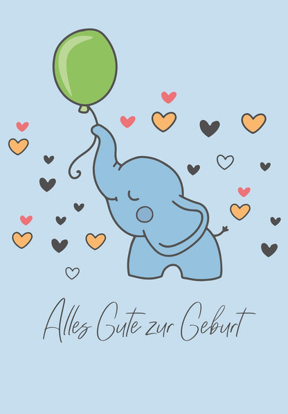 Alles Gute Geburt - Elefant (Gutscheinwert)