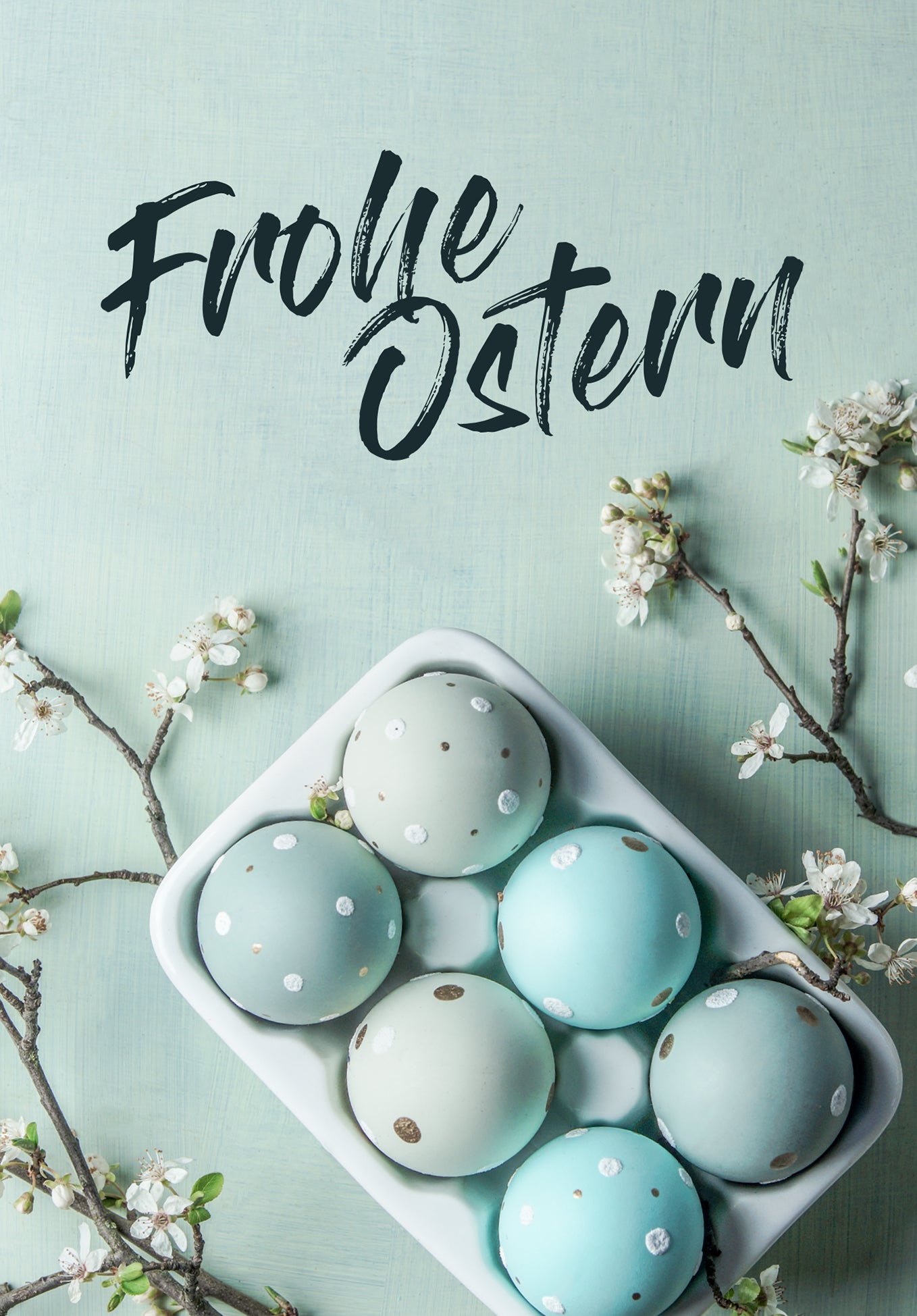 Frohe Ostern - Ostereier Blau