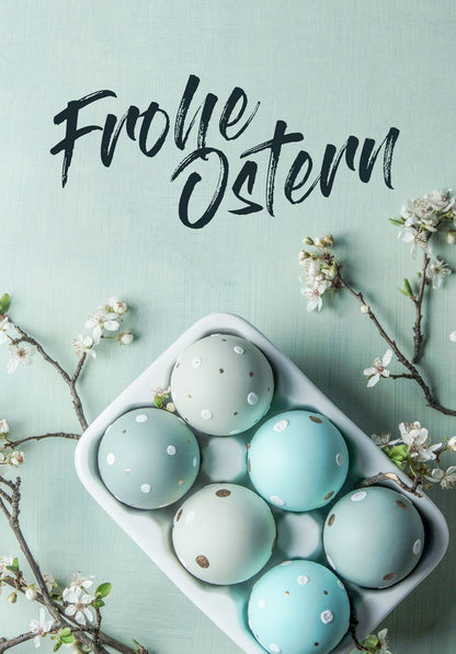 Frohe Ostern - Ostereier Blau (Gutscheinwert)