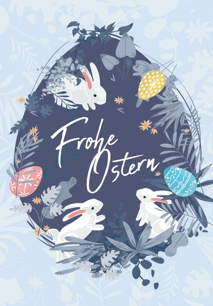 Frohe Ostern - Ei auf Blau (Gutscheinwert)