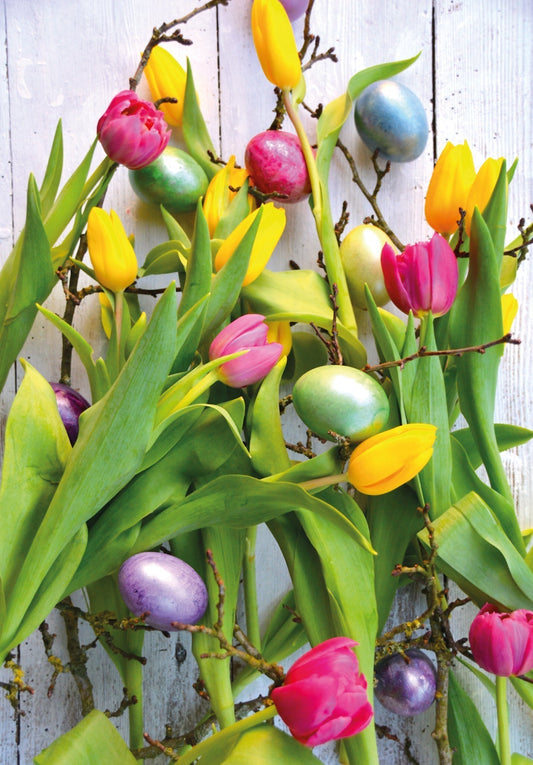 Tulpen mit Ostereier Wunschgutschein