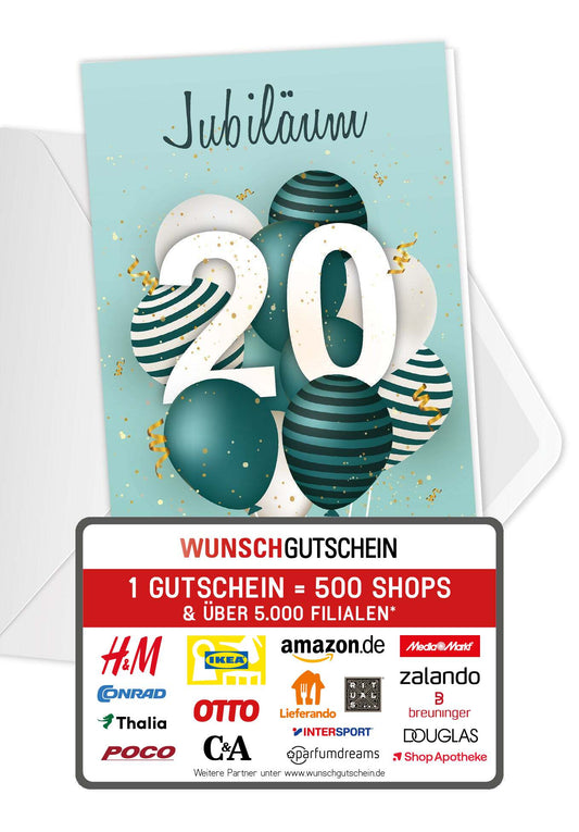20 Jahre Jubiläum - Ballons Grün